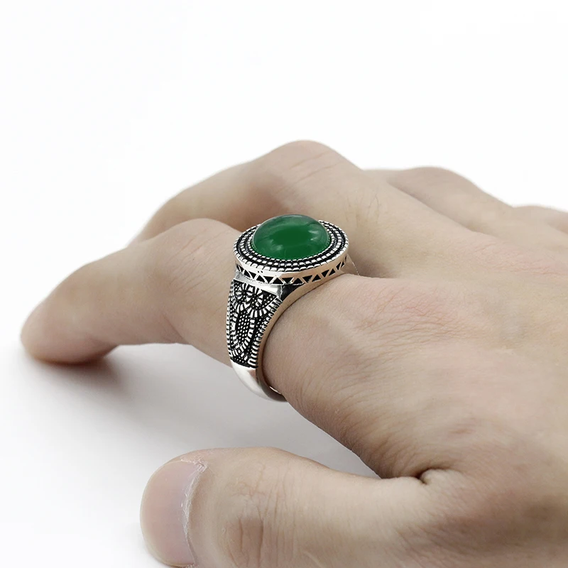 Male Ring 925 Sterling Silver Natural Malachite/Turquoise/Agate Stone Men Rings Vintage Owl Pattern Jewelry to Husband Wife Gift
Male Ring 925 Sterling Silver Natural Malachite/Turquoise/Agate Stone Men Rings Vintage Owl Pattern Jewelry to Husband Wife Gift