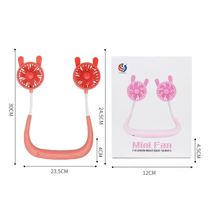 Portable Dual Head Neck Hanging Fan USB Rechargeable Cute Cartoon Mini Air Cooler 3 Speed Adjustable Flexible Fan
Portable Dual Head Neck Hanging Fan USB Rechargeable Cute Cartoon Mini Air Cooler 3 Speed Adjustable Flexible Fan