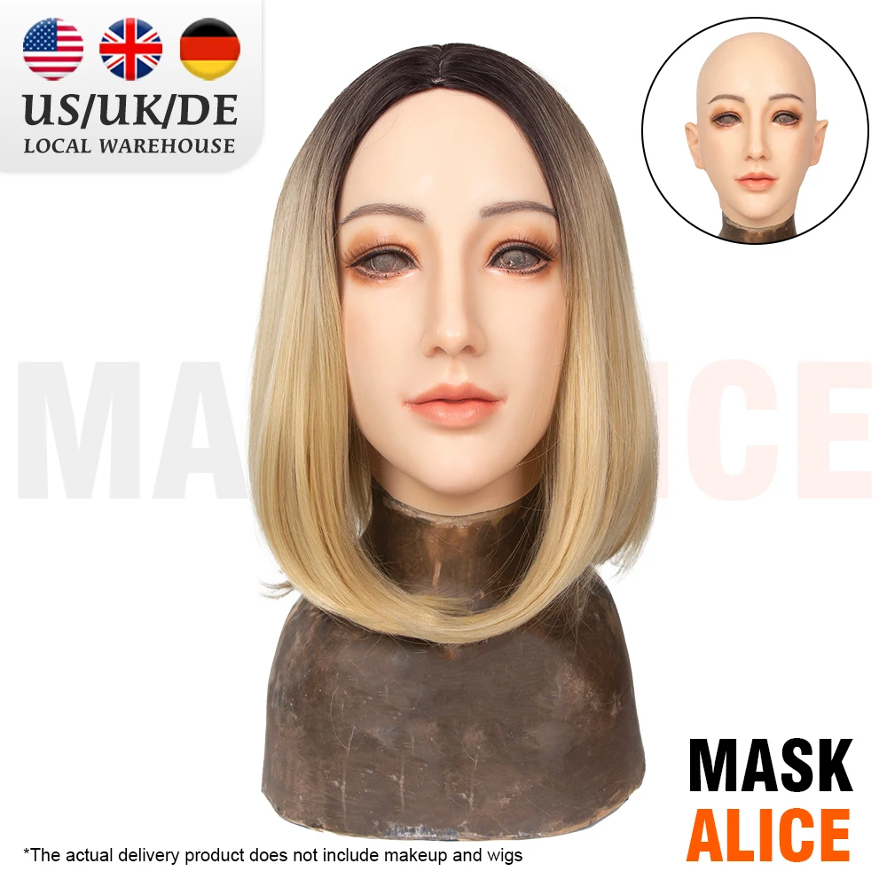 Realistic Silicone Head Masks Alice Props For Crossdresser Transvestite Halloween Cosplay Male to Female Shemale Masquerade 
Realistic Silicone Head Masks Alice Props For Crossdresser Transvestite Halloween Cosplay Male to Female Shemale Masquerade