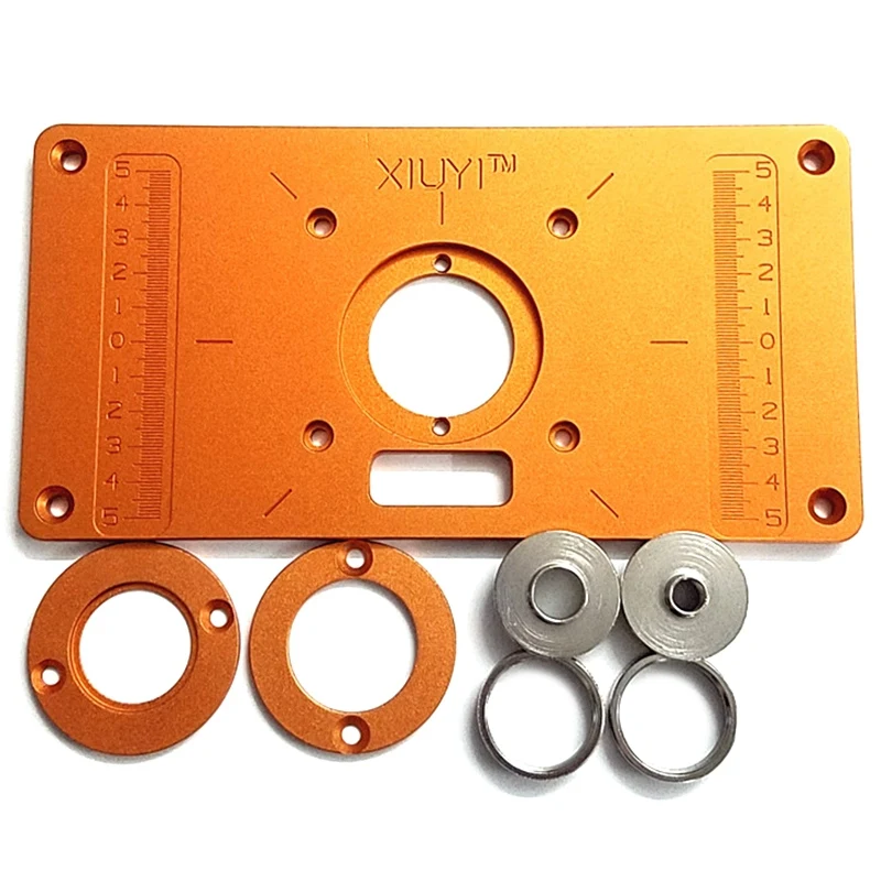 Aluminum Router Table Insert Plate with Bushing Ring Screw Trimming Machine Flip Plate for Woodworking Benches Trimmer
Aluminum Router Table Insert Plate with Bushing Ring Screw Trimming Machine Flip Plate for Woodworking Benches Trimmer