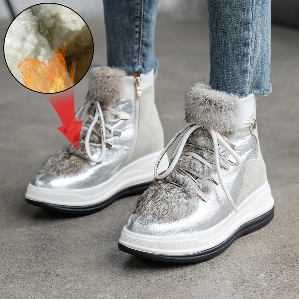 Plus Size 34-43 Rabbit Fur Boots Women Shoes Winter New Genuine Leather Boots Women Military Casual Martin Boots Wool Snow Boots
Plus Size 34-43 Rabbit Fur Boots Women Shoes Winter New Genuine Leather Boots Women Military Casual Martin Boots Wool Snow Boots
