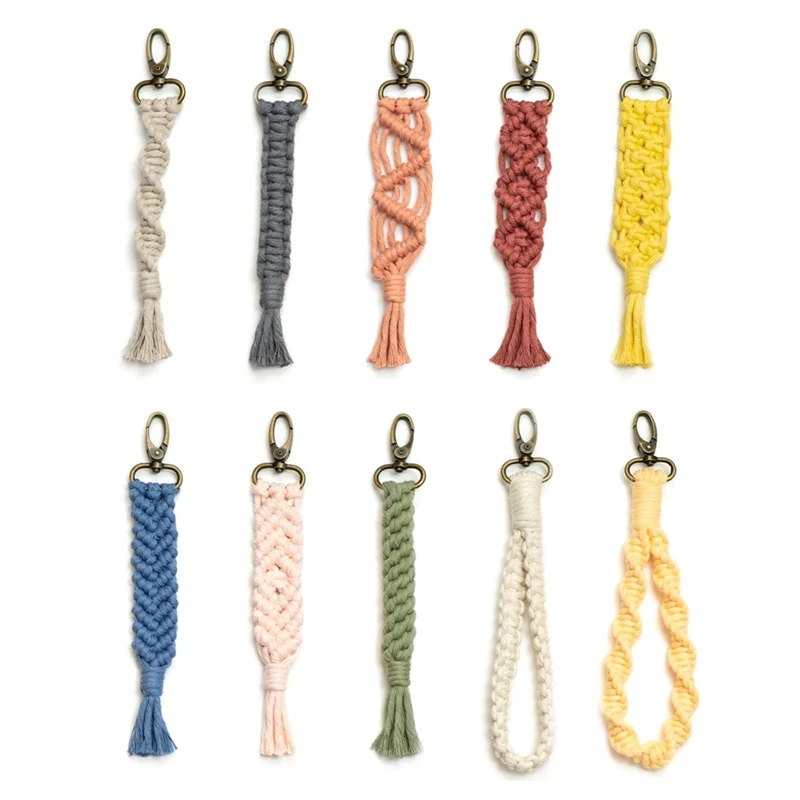 10 Pieces Mini Macrame Keychains Boho Macrame Bag Charms Handcrafted Accessory for Car Key Purse Phone Supplies
10 Pieces Mini Macrame Keychains Boho Macrame Bag Charms Handcrafted Accessory for Car Key Purse Phone Supplies