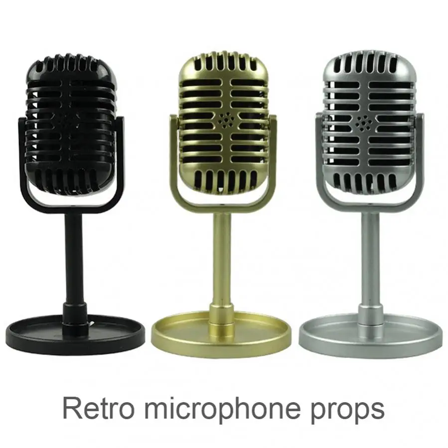 Simulation Classic Retro Dynamic Vocal Microphone Model Mic Universal Stand Prop for Live Performance Studio Record 
Simulation Classic Retro Dynamic Vocal Microphone Model Mic Universal Stand Prop for Live Performance Studio Record