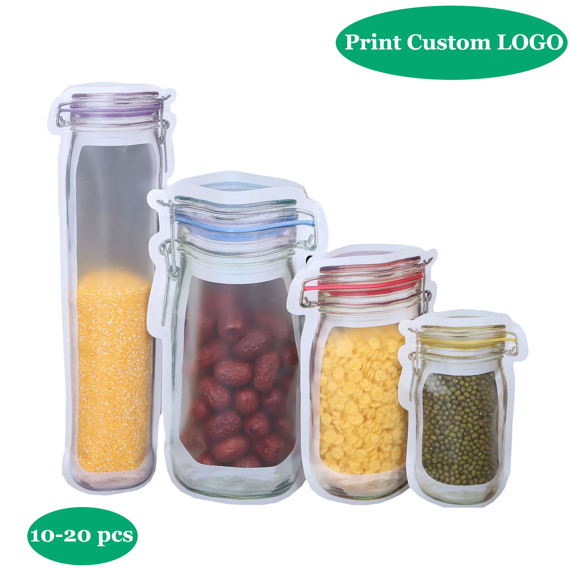 Reusable Storage Bags Kitchen Food Mason Jar Nuts Candy Cookies Seal Save Bag Eco-friendly Organizer Bags For Snack
Reusable Storage Bags Kitchen Food Mason Jar Nuts Candy Cookies Seal Save Bag Eco-friendly Organizer Bags For Snack