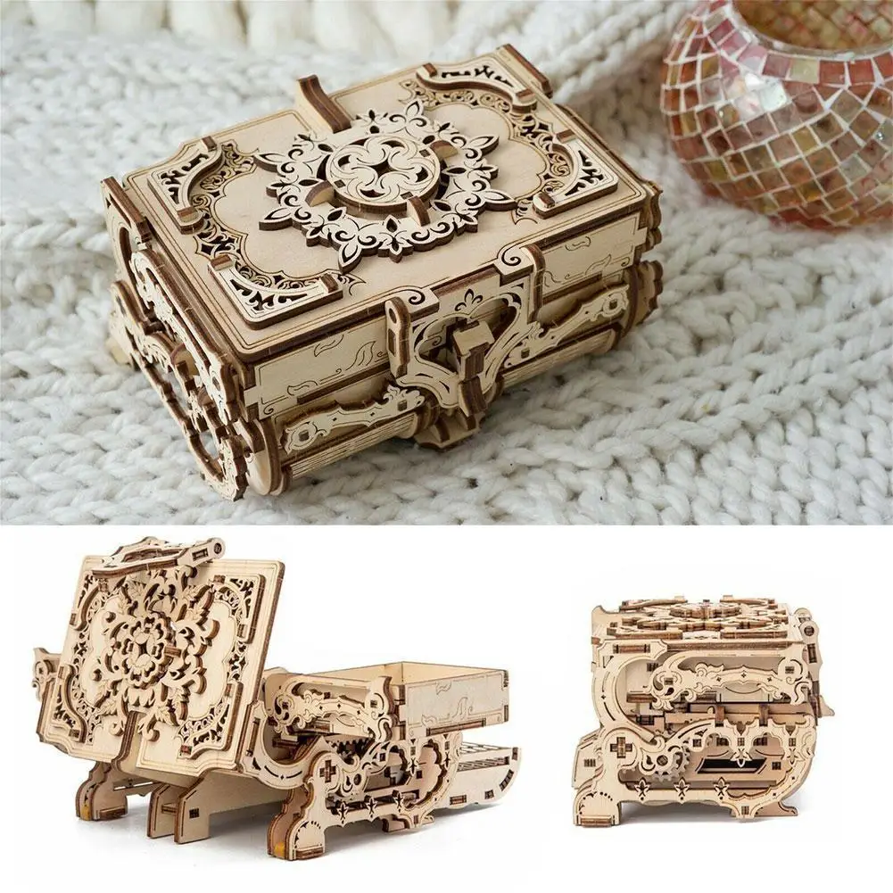 Antique box hand-assembled puzzle creative gift boy and girl movable assembling toy wooden machinery
Antique box hand-assembled puzzle creative gift boy and girl movable assembling toy wooden machinery