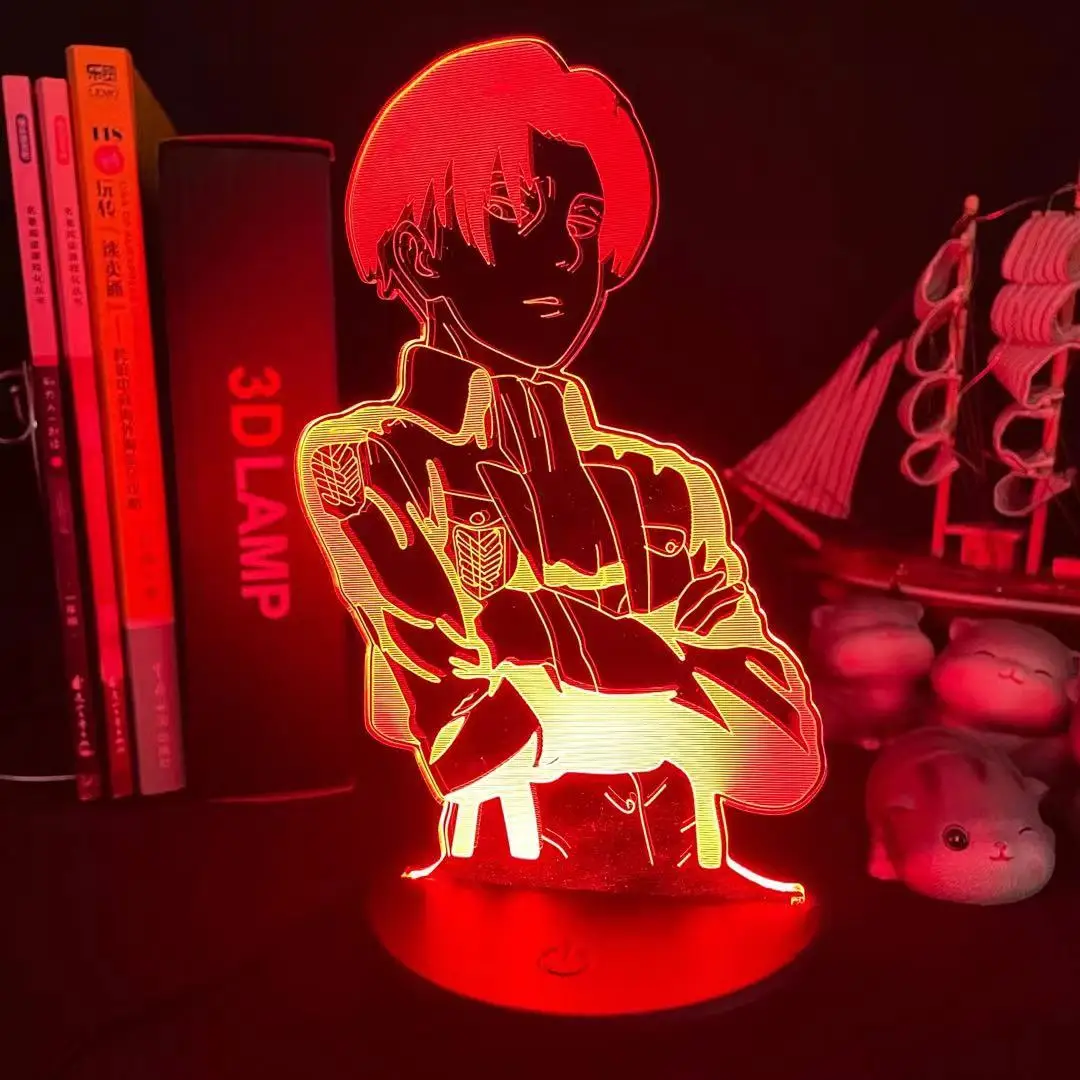 

Attack On Titans LED Lamp 3D Anime Night Light Levi Ackerman Bedroom Decor Kid Lampe Home Decoration Lampara De Noche Dormitorio