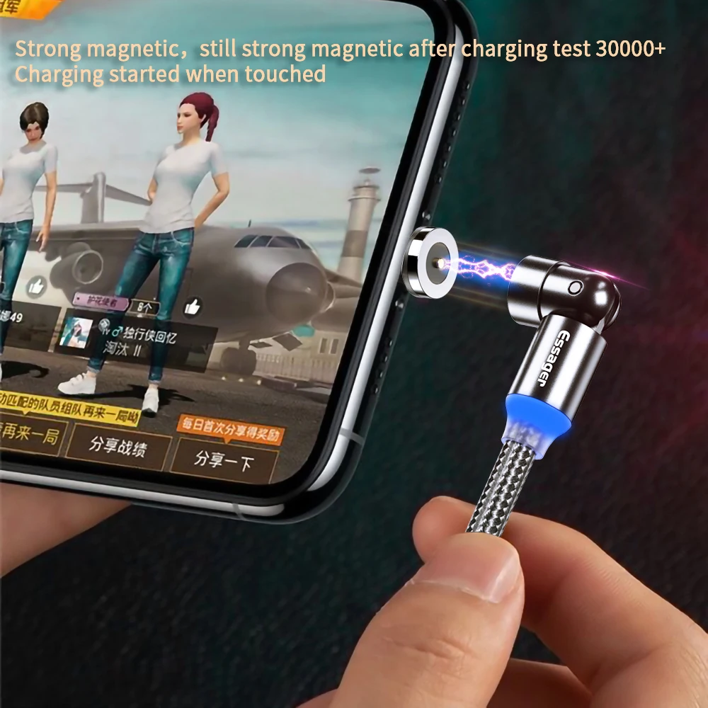Магнитный кабель Essager Micro USB/Type-C вращающийся на 540 градусов для iPhone Xiaomi с