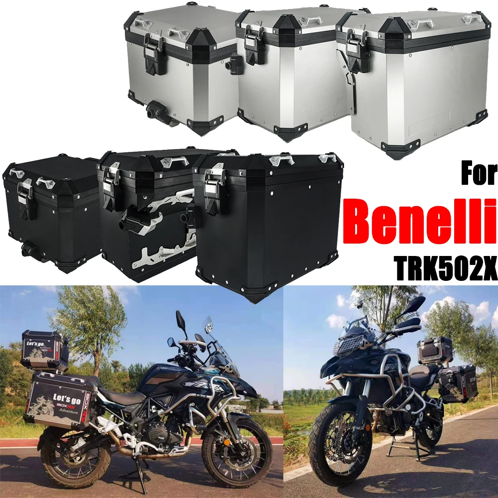 

Sacoches de moto en aluminium pour Benelli TRK502X TRK 502 X 502X, porte-sac de selle, boîte à bagages en acier inoxydable