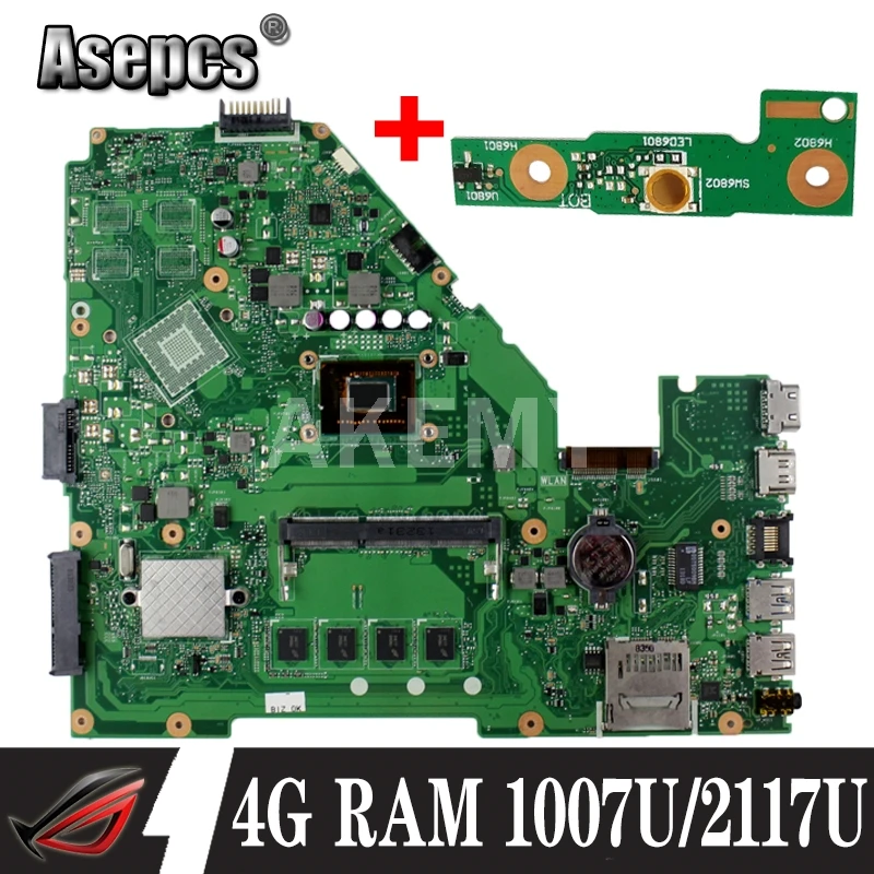 Akemy X550CC материнская плата для ноутбука For Asus X550CA X550CL R510C Y581C X550C оригинальная 4GB RAM