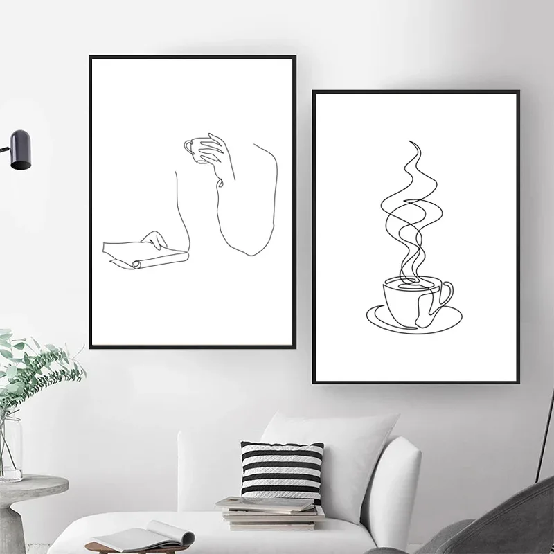 Abstract Black and White Line Nordic Pictures Coffee Shop Room Decor for Woman Hands Book Wall Art Canvas Painting Poster Print
Abstract Black and White Line Nordic Pictures Coffee Shop Room Decor for Woman Hands Book Wall Art Canvas Painting Poster Print