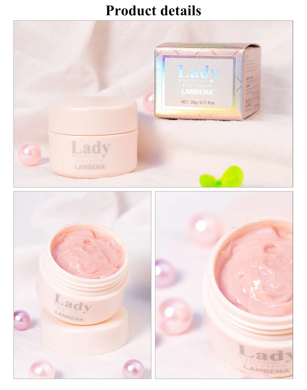 Lady Whitening Eye Cream 20g Lifting Brightening Anti-Wrinkle Anti-Aging Eye Gel Anti Puffiness To Remove Dark Circles Eye Bags
Lady Whitening Eye Cream 20g Lifting Brightening Anti-Wrinkle Anti-Aging Eye Gel Anti Puffiness To Remove Dark Circles Eye Bags