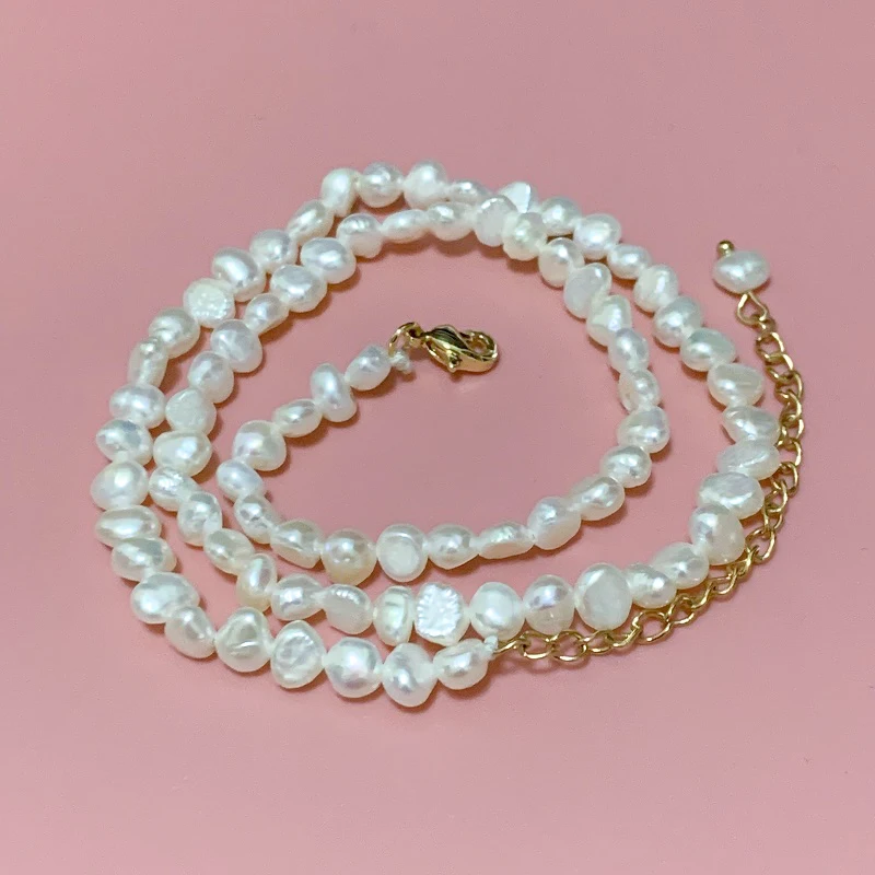 Hot Sale Vintage Pearl Necklace 4-5mm Real Natural Freshwater Baroque Pearl Choker For Women Fashion Pretty Jewelry Gifts 2021
Hot Sale Vintage Pearl Necklace 4-5mm Real Natural Freshwater Baroque Pearl Choker For Women Fashion Pretty Jewelry Gifts 2021