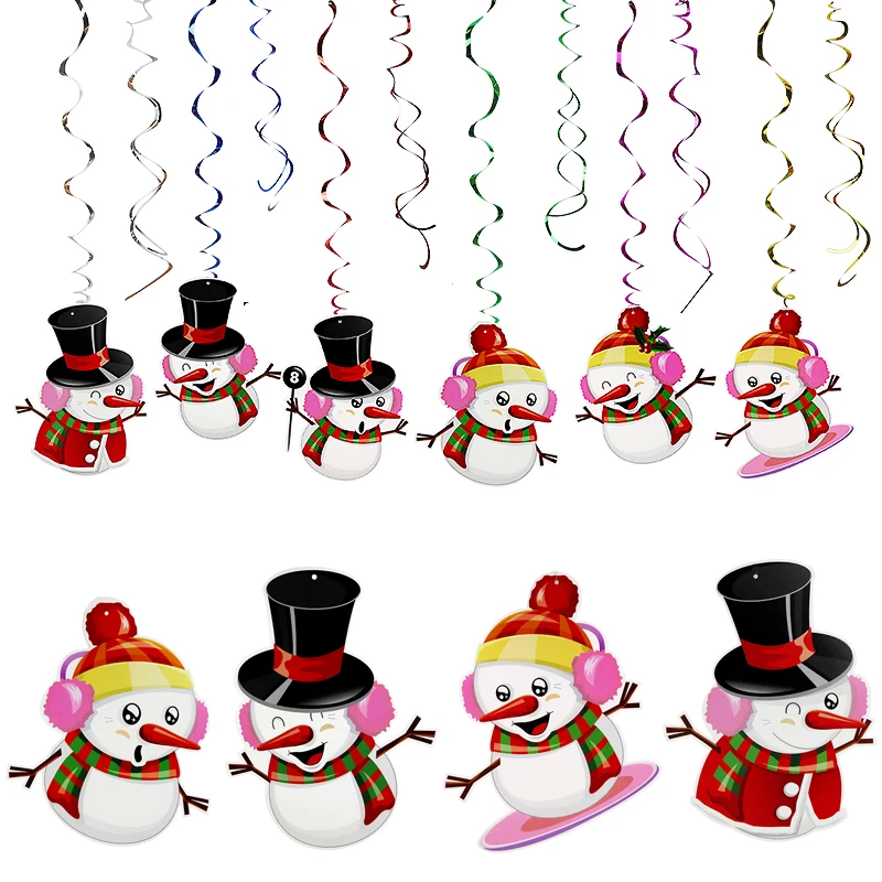 

Christmas Pendant Honeycomb Spiral Ornaments Cute Snowman Ceiling Hanging Garlands For Home Living Room Decoration 2021 New Year