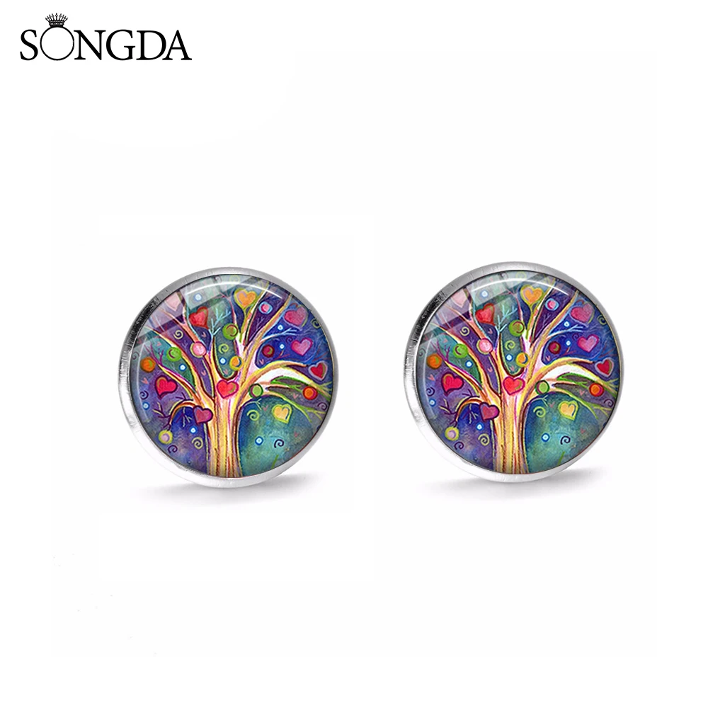 SONGDA 2020 New Colorful Tree of Life Stud Earrings Fashion Art Photo Glass Dome Women’s Earrings Gift Fashion Jewelry Wholesale
SONGDA 2020 New Colorful Tree of Life Stud Earrings Fashion Art Photo Glass Dome Women’s Earrings Gift Fashion Jewelry Wholesale