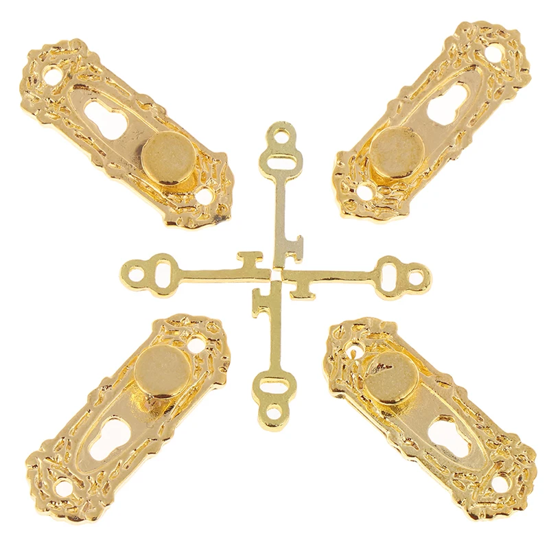 4set 1/12 Scale Metal Vintage Dollhouse Miniature Door Mini Pull Handles Locks with Key Furniture Accessories Kids Toys
4set 1/12 Scale Metal Vintage Dollhouse Miniature Door Mini Pull Handles Locks with Key Furniture Accessories Kids Toys