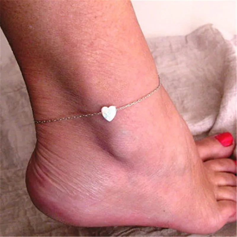 LUSION Модные женские браслеты на ногу в форме сердца простое сердце босоножки для