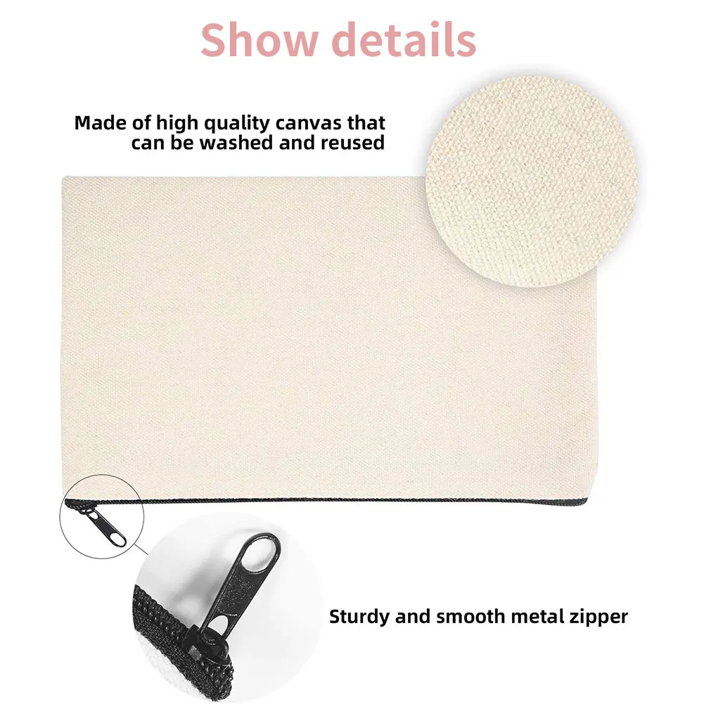 10PCS Blank Cosmetic Bag Canvas Bag DIY Craft Bag Multi-Purpose Cotton Pen Case With Zipper Travel Toiletry Customized Bag
10PCS Blank Cosmetic Bag Canvas Bag DIY Craft Bag Multi-Purpose Cotton Pen Case With Zipper Travel Toiletry Customized Bag