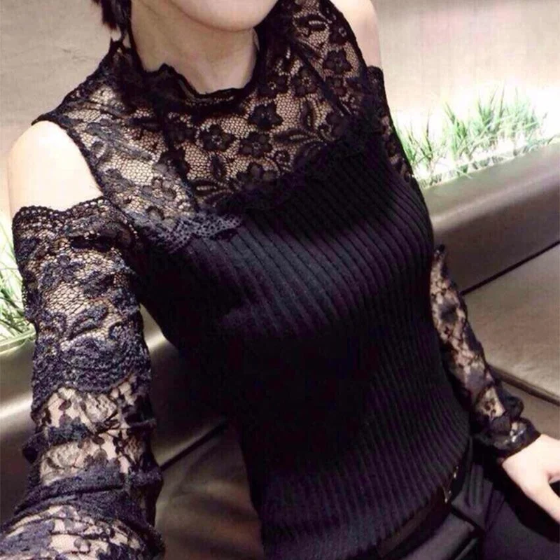 European Station Autumn New Lace Shirt Large Size Women's Bottoming Shirt Slim Knitted Long Sleeve Sexy Off-shoulder T-shirt Kio
European Station Autumn New Lace Shirt Large Size Women's Bottoming Shirt Slim Knitted Long Sleeve Sexy Off-shoulder T-shirt Kio