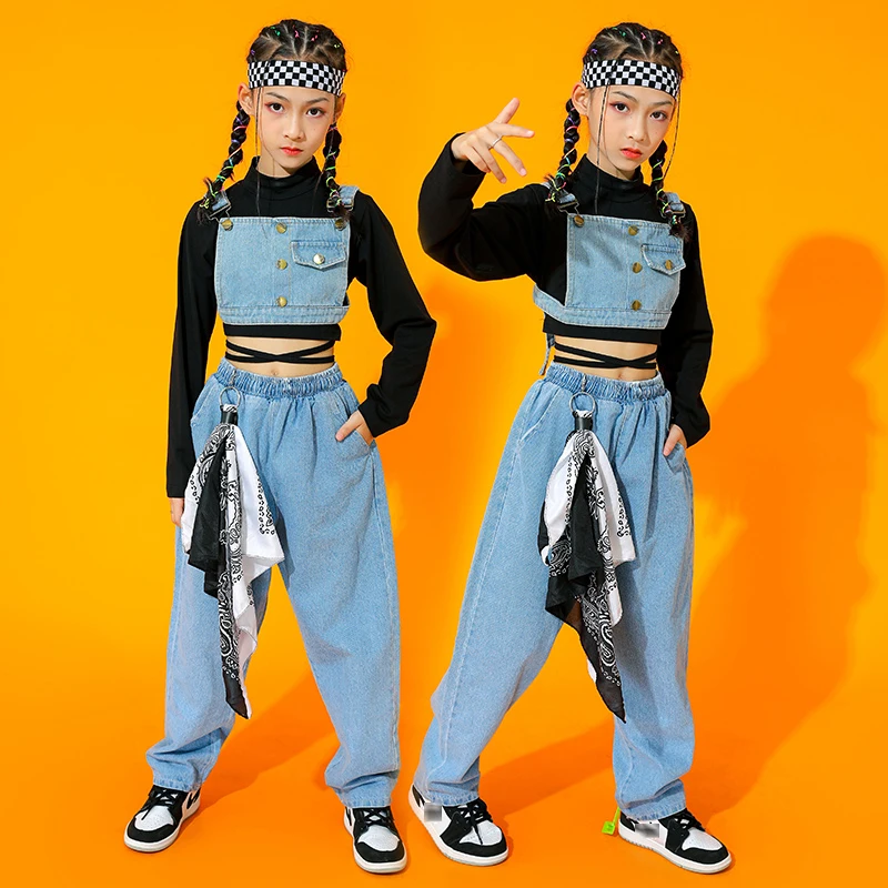 Hip-Hop Street Clothes Girls Set Jazz Dancewear Stage Costume Blue Kpop Outfit Festival Clothing Loose Pants Crop Tops DL8522
Hip-Hop Street Clothes Girls Set Jazz Dancewear Stage Costume Blue Kpop Outfit Festival Clothing Loose Pants Crop Tops DL8522