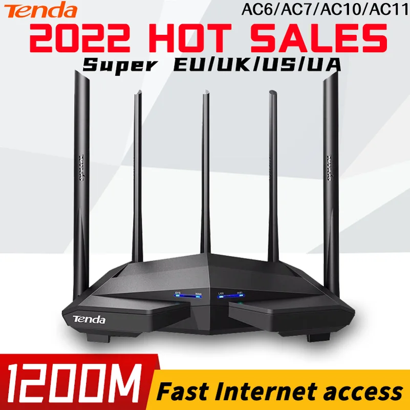 Tenda AC11 Gigabit Wireless Wifi Router Dual-Band AC1200WIFI Repeater 5*6dBi High Gain Antennas Wider Coverage
Tenda AC11 Gigabit Wireless Wifi Router Dual-Band AC1200WIFI Repeater 5*6dBi High Gain Antennas Wider Coverage