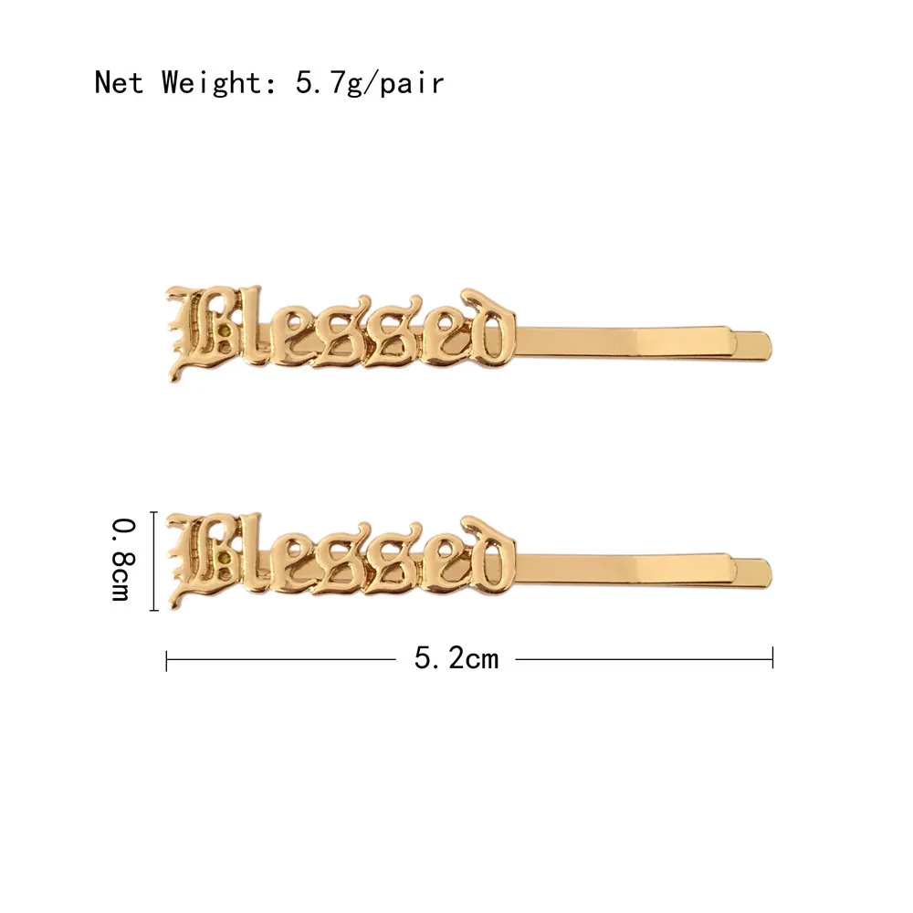 2Pcs/Set New Fashion Hair Pin Letter Blessed Hair Pin Barrette Hairpin Hair Accessories Beauty Styling Tools
2Pcs/Set New Fashion Hair Pin Letter Blessed Hair Pin Barrette Hairpin Hair Accessories Beauty Styling Tools