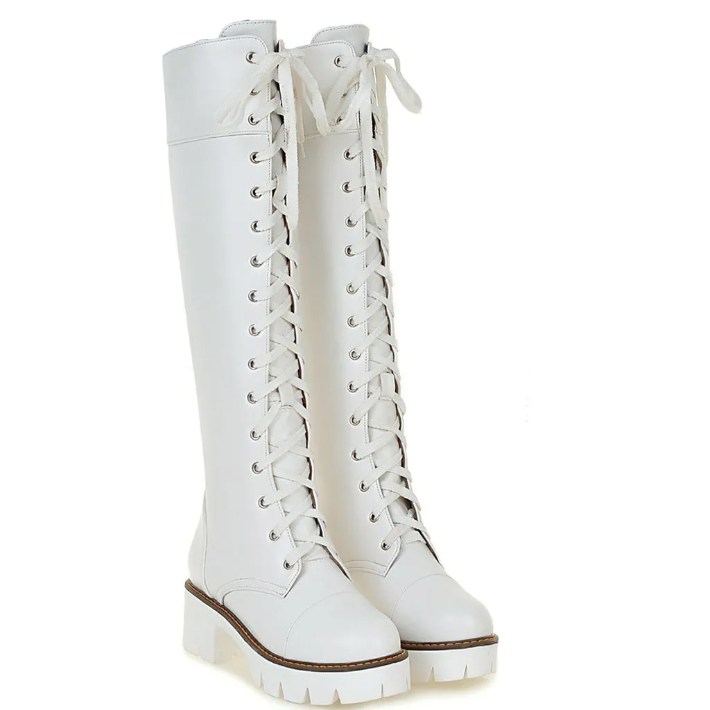 Hot Sale Spring Autumn Waterproof Knee High Boots Women Casual Bandage Square Heel Woman Leather Shoes Winter Large Size 35-43
Hot Sale Spring Autumn Waterproof Knee High Boots Women Casual Bandage Square Heel Woman Leather Shoes Winter Large Size 35-43