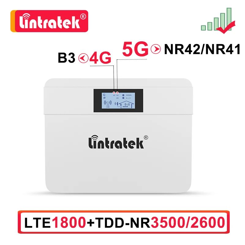 Lintratek 5G 4G Signal Booster NR78 NR42 LTE 1800MHZ Cellular Amplifier TDD 3500 NR41 TDD 2600 5G 1800 B3 Repeater AGC
Lintratek 5G 4G Signal Booster NR78 NR42 LTE 1800MHZ Cellular Amplifier TDD 3500 NR41 TDD 2600 5G 1800 B3 Repeater AGC
