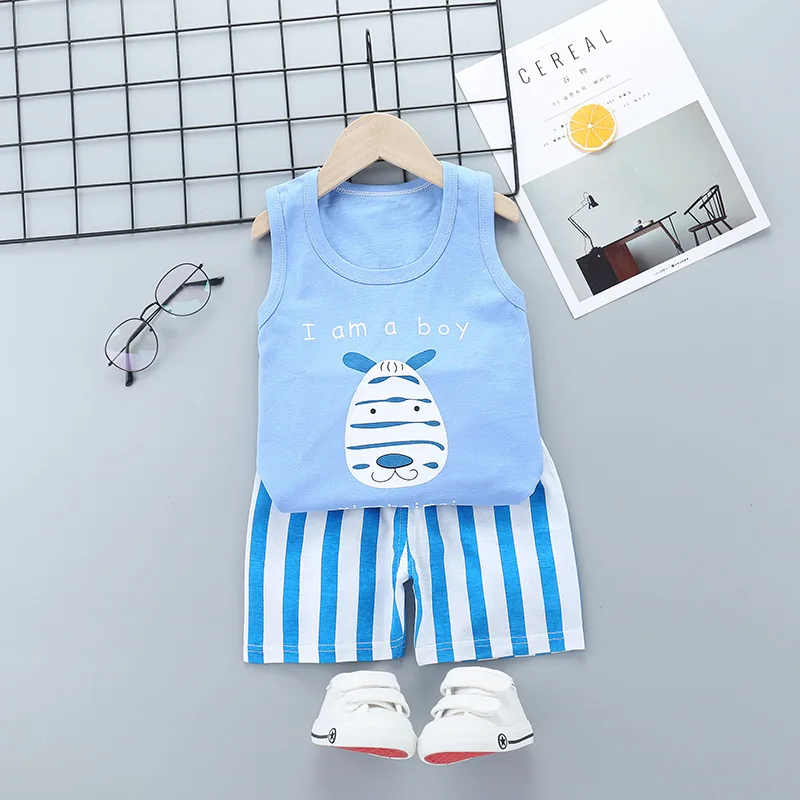 New cartoon tank top and shorts summer suit sleeveless children's casual clothes boys and baby clothes girls printing two-piece
New cartoon tank top and shorts summer suit sleeveless children's casual clothes boys and baby clothes girls printing two-piece