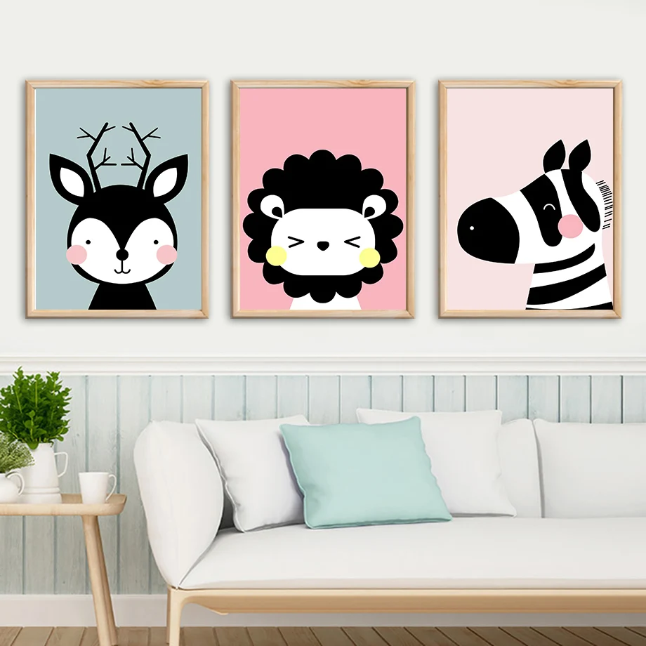 Kawaii Deer Lion Zebra Cartoon Animal Wall Art Canvas Painting Nordic Posters And Prints Wall Pictures Kids Room Nursery Decor
Kawaii Deer Lion Zebra Cartoon Animal Wall Art Canvas Painting Nordic Posters And Prints Wall Pictures Kids Room Nursery Decor