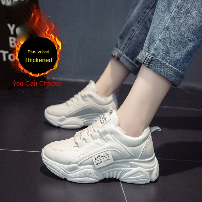 New Winter Women's Sneakers White Leather Plush Warm Platform Lace-Up Non-Slip Trainers Sports Tennis Female Running Shoes
New Winter Women's Sneakers White Leather Plush Warm Platform Lace-Up Non-Slip Trainers Sports Tennis Female Running Shoes