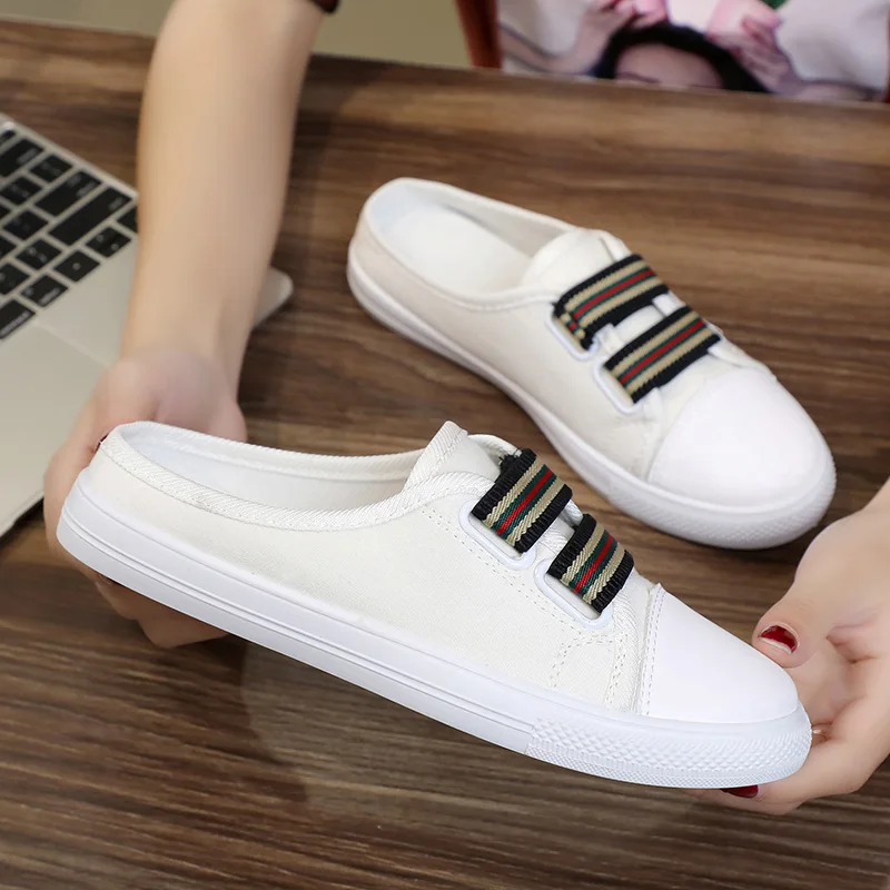2021 Canvas Shoes Female Korean Students Lazy No Heel Half Dragging Breathable Shoes 
2021 Canvas Shoes Female Korean Students Lazy No Heel Half Dragging Breathable Shoes