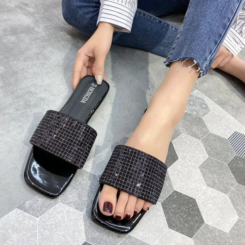 Summer Women's Slippers Zapatos De Mujer Fashion Crystal Beach Slipper Flat Shoes Women Slides Plus Size Flip Flops Open Toe
Summer Women's Slippers Zapatos De Mujer Fashion Crystal Beach Slipper Flat Shoes Women Slides Plus Size Flip Flops Open Toe