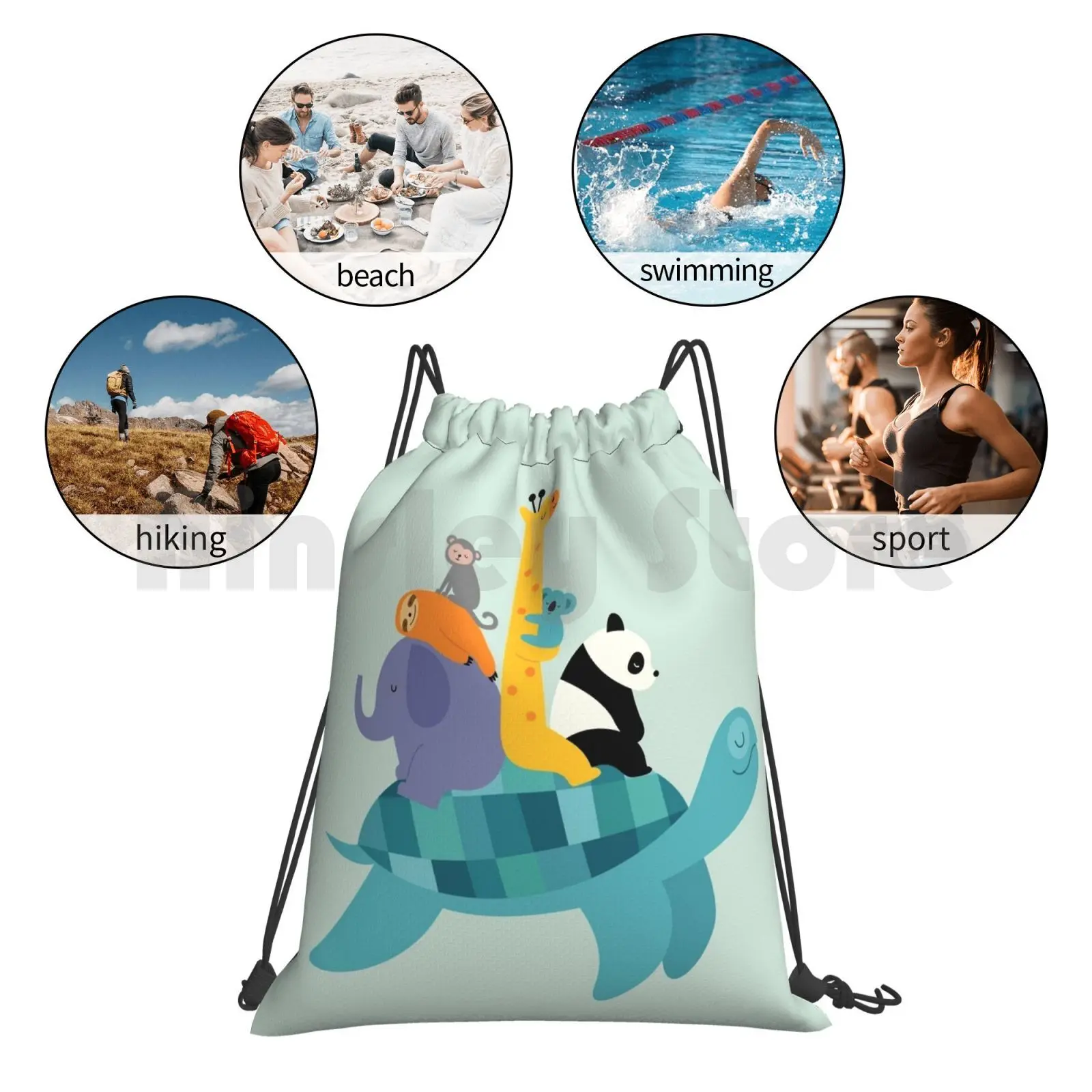 Travel Together Backpack Drawstring Bags Gym Bag Waterproof Giraffe Elephant Sloth Monkey Koala Panda Animals Friends
Travel Together Backpack Drawstring Bags Gym Bag Waterproof Giraffe Elephant Sloth Monkey Koala Panda Animals Friends