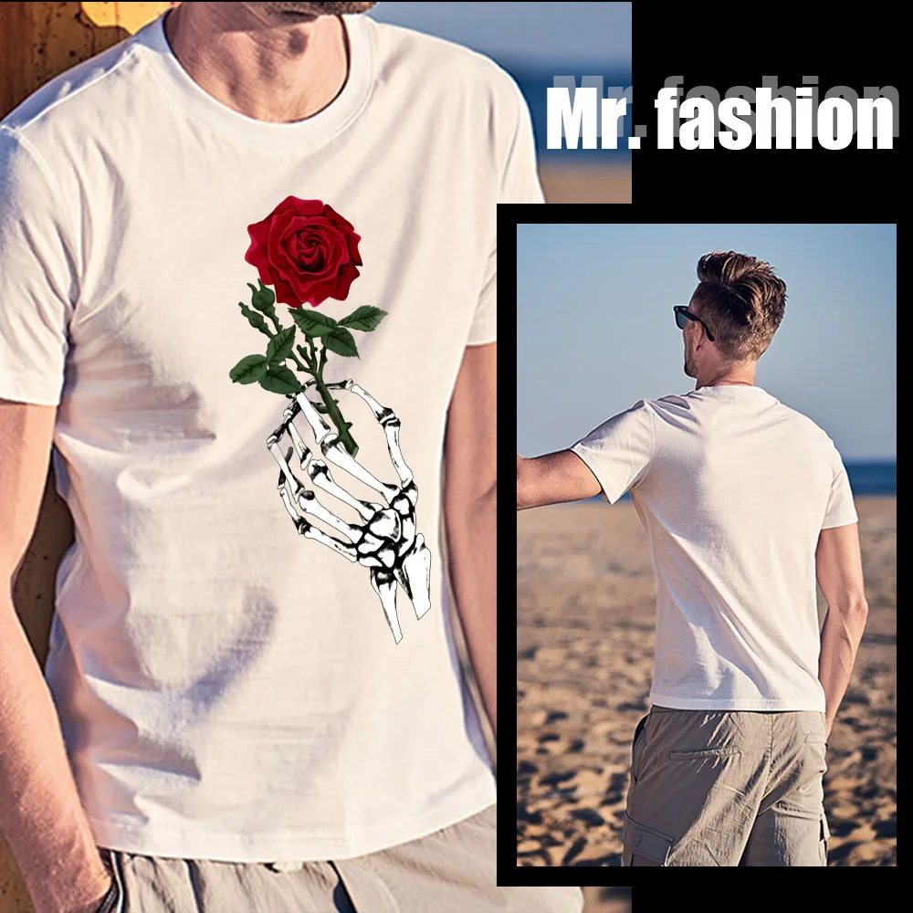 2020 Men's Rose Flower Pattern Printed Fashion Casual Tee Men's Summer Tops Short Sleeve Round Neck T Shirt
2020 Men's Rose Flower Pattern Printed Fashion Casual Tee Men's Summer Tops Short Sleeve Round Neck T Shirt