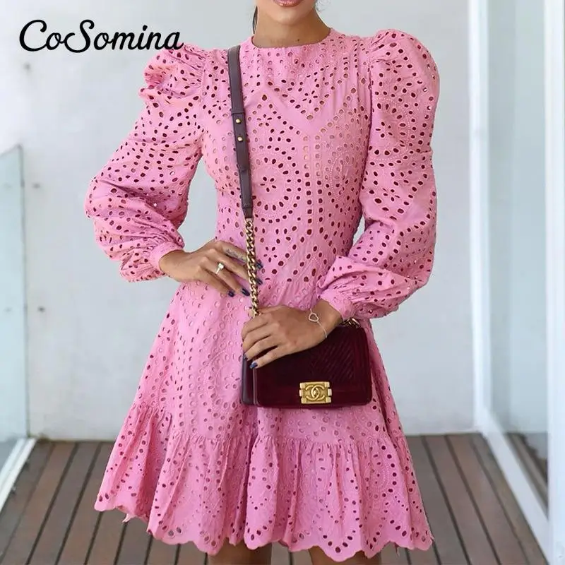 CoSomina элегантное ажурное женское платье А-силуэта с оборками и пышными рукавами женское короткое платье с высокой талией женское однотонное...
CoSomina элегантное ажурное женское платье А-силуэта с оборками и пышными рукавами женское короткое платье с высокой талией женское однотонное...