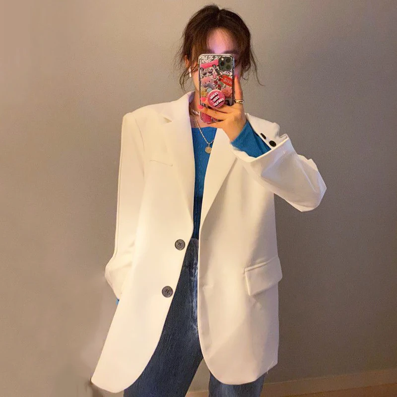 PEONFLY Loose Outerwear Women White Jacket Autumn Female Jacket 2020 Elegant Chic Single Breasted Pockets Women Blazer Femme
PEONFLY Loose Outerwear Women White Jacket Autumn Female Jacket 2020 Elegant Chic Single Breasted Pockets Women Blazer Femme