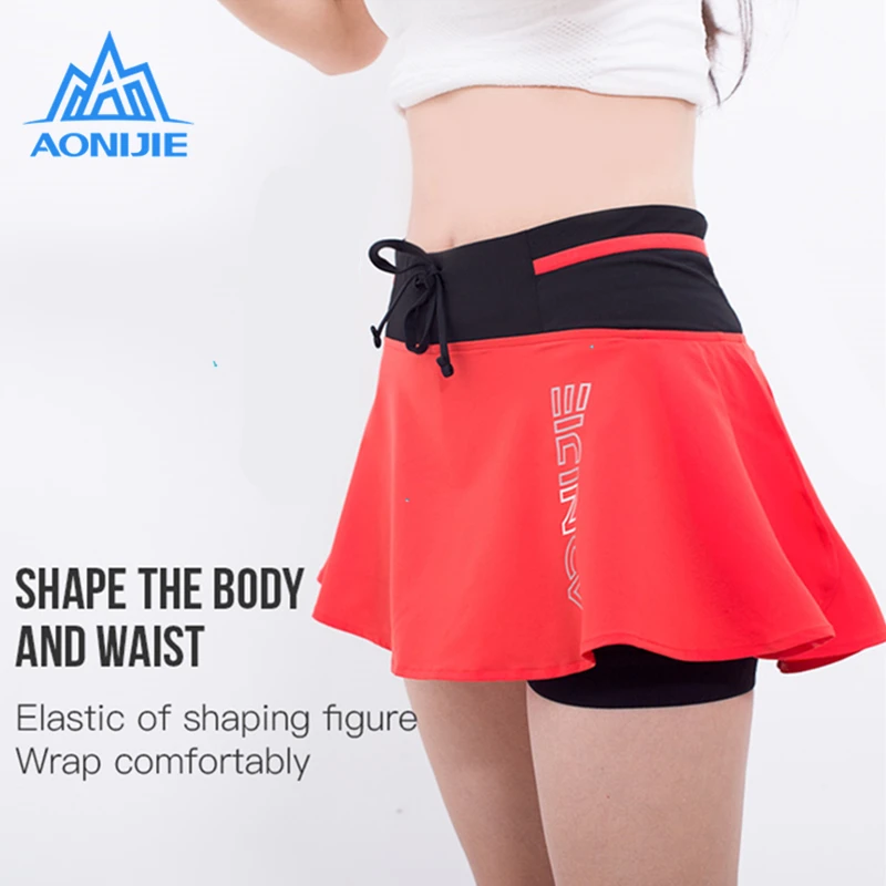 

AONIJIE Women Female Quick Dry Sports Skirt Pantskirt With Lining Invisible Pocket For Running Tennis Badminton Gym F5104