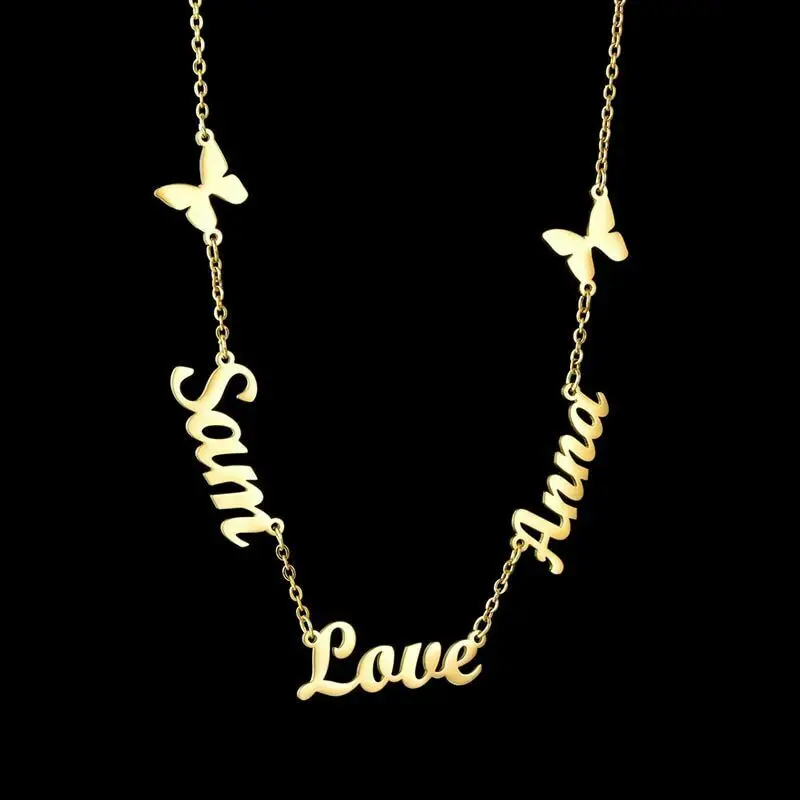 Sherman Personalized Name Necklace Multi-Name Stainless Steel Butterfly Pendant Fashion Jewelry Gift for Mom
Sherman Personalized Name Necklace Multi-Name Stainless Steel Butterfly Pendant Fashion Jewelry Gift for Mom