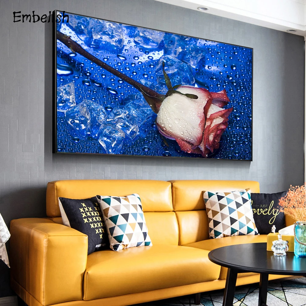 Embelish 1 Pieces Rose In Blue Background Flowers Wall Posters For Living Room Modern Home Decor Pictrues HD Canvas Paintings
Embelish 1 Pieces Rose In Blue Background Flowers Wall Posters For Living Room Modern Home Decor Pictrues HD Canvas Paintings