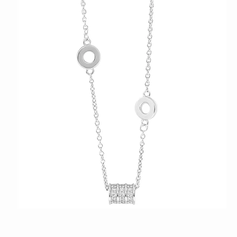 925 Sterling Silver Sparkling Micro Pave Zircon Cylinder Pendant Necklace Geometric Clavicle Chain Necklace For Women S-N461
925 Sterling Silver Sparkling Micro Pave Zircon Cylinder Pendant Necklace Geometric Clavicle Chain Necklace For Women S-N461