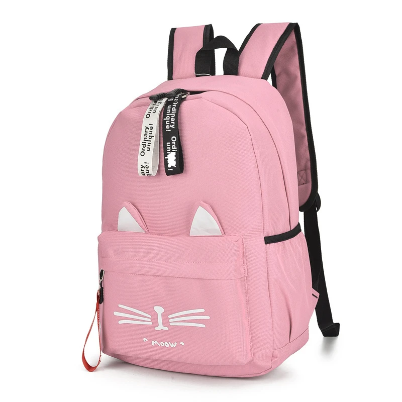 

Cute Cartoon Cat Ears School Bags for Teenage Girls Nylon Backpack Schoolbag Women Famale Student Bookbag Mochila Escolar