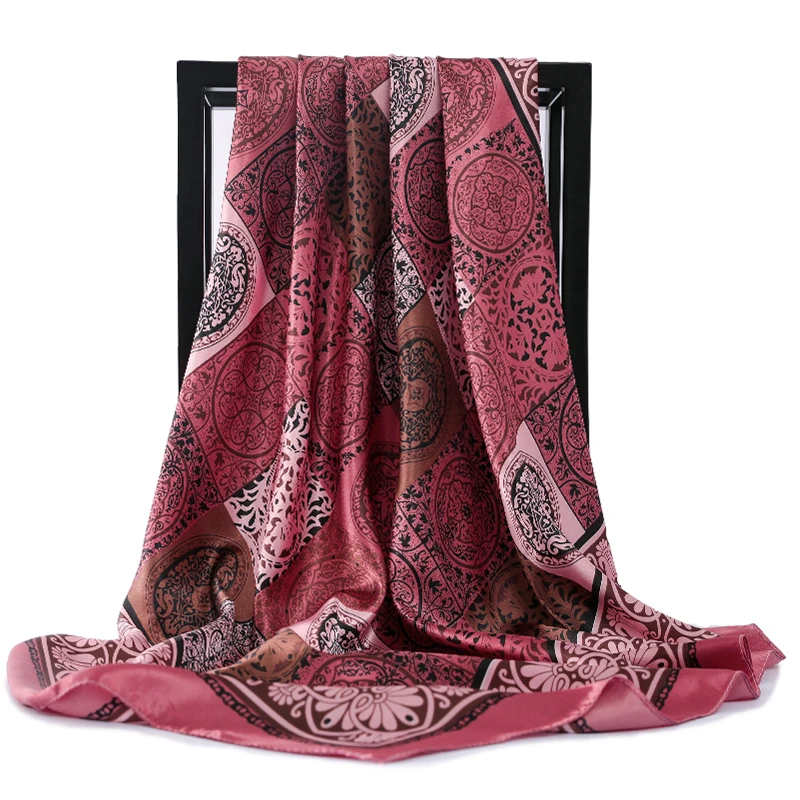 Silk Scarves Women Print Foulard Satin Square Head Hijab Scarfs For Ladies Luxury Brand Shawls 90cm Bandana female muffler Scarf
Silk Scarves Women Print Foulard Satin Square Head Hijab Scarfs For Ladies Luxury Brand Shawls 90cm Bandana female muffler Scarf
