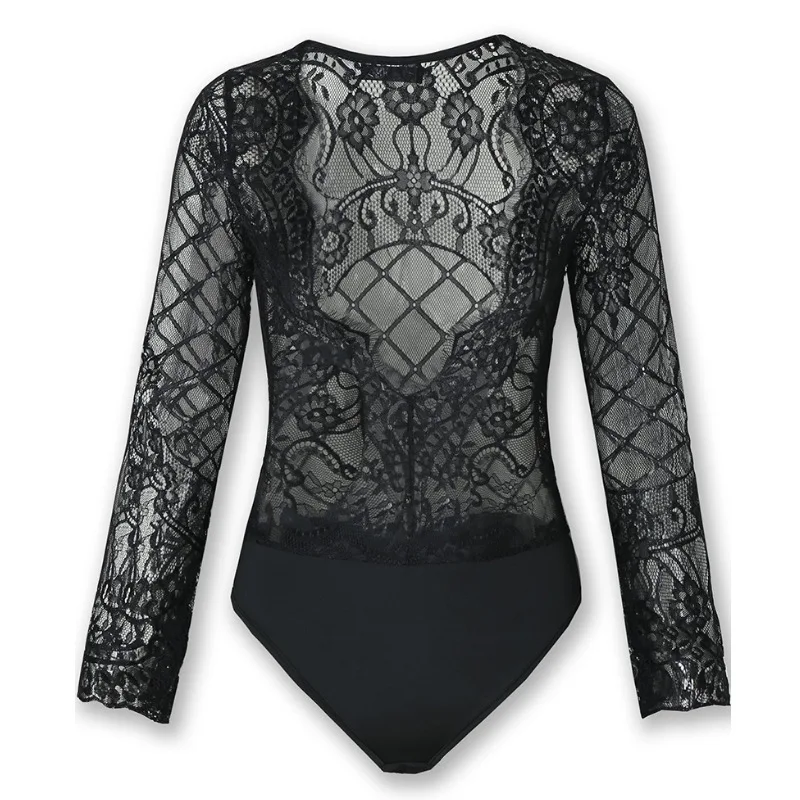 Women Clothes Sexy Bodysuit See-through Long Sleeve Deep Lace Solid Color V-neck Long Sleeve Printed Comfortable Bodysuits
Women Clothes Sexy Bodysuit See-through Long Sleeve Deep Lace Solid Color V-neck Long Sleeve Printed Comfortable Bodysuits