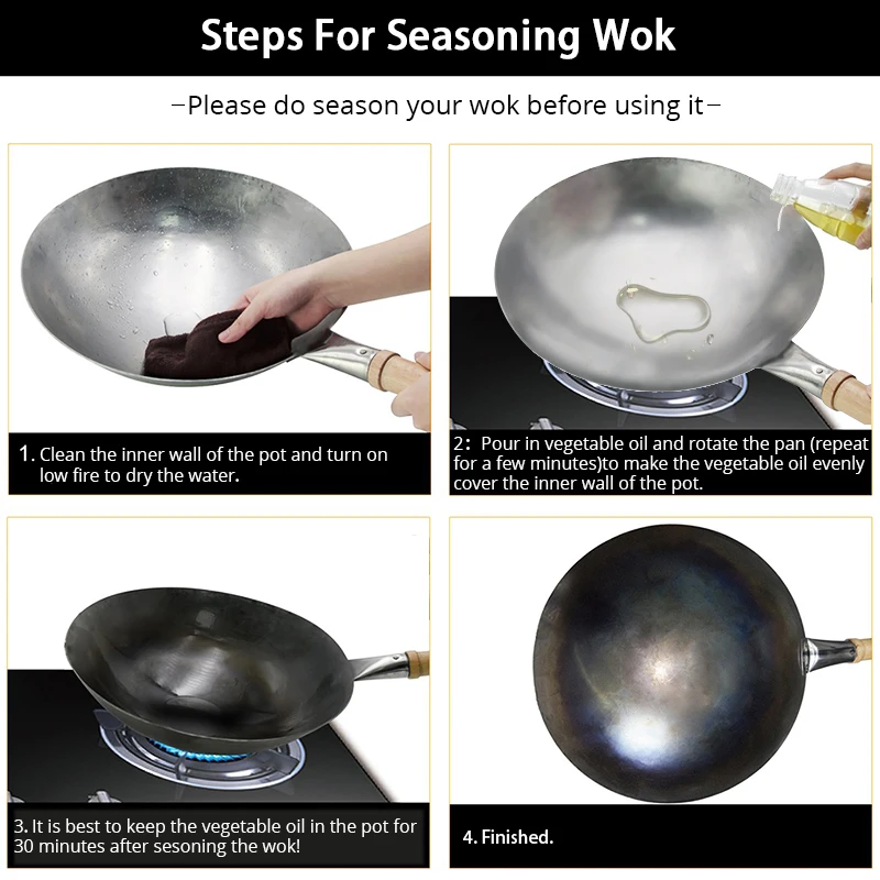30cm-34cm Craft Wok Traditional Hand Hammered Iron Wok with Wooden and Steel Helper Handle Non-coating Gas Cooker Cookware
30cm-34cm Craft Wok Traditional Hand Hammered Iron Wok with Wooden and Steel Helper Handle Non-coating Gas Cooker Cookware