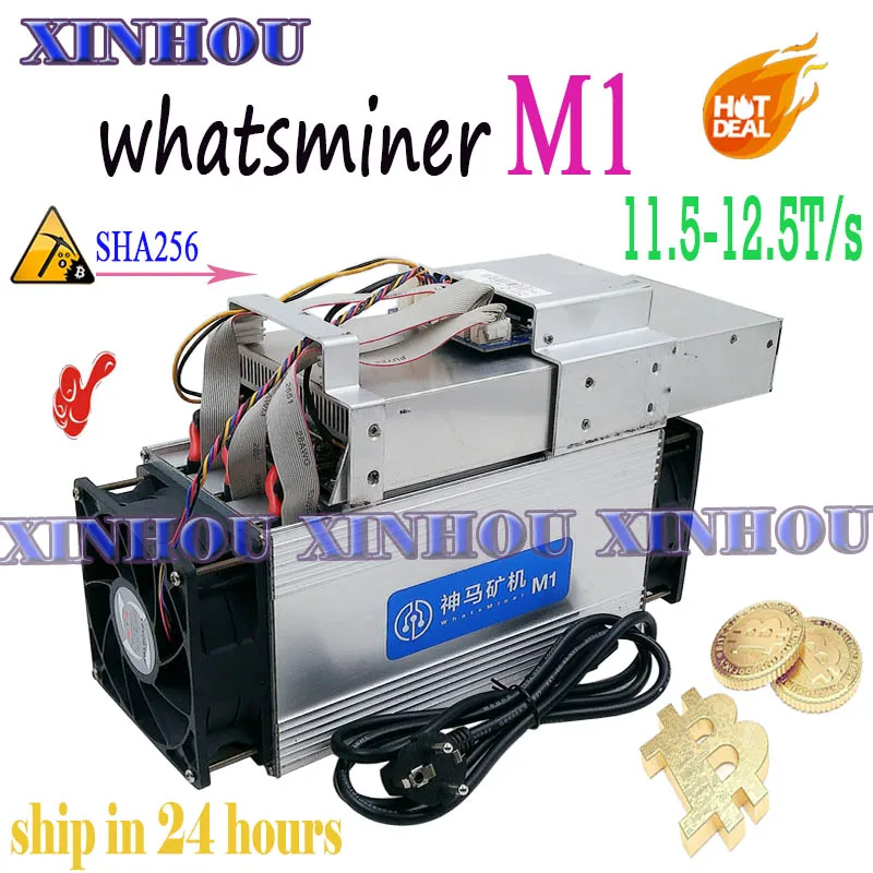Майнер биткоинов Asic M1 б/у WhatsMiner 11 5 12 T/s SHA256 BTC BCH лучше чем antminer S9 S9k T9 + Z9 Ebit E9 E9i T1