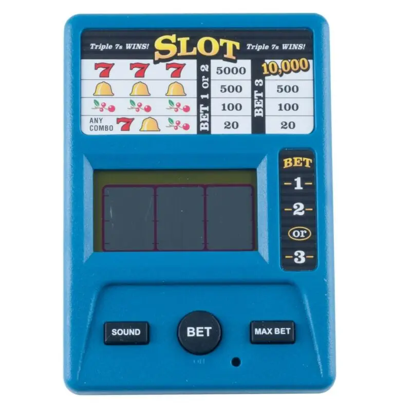 

Электронный карманный игровой автомат для казино тройной 7s на батарейках 1 AAA
