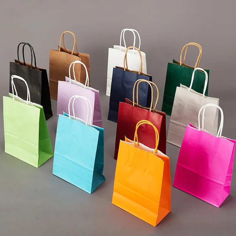 20pcs Color Kraft Paper Bag with Handles 21x15x8cm Festival Gift Bag High Quality Shopping Jewelry Bags Wholesale for Business 
20pcs Color Kraft Paper Bag with Handles 21x15x8cm Festival Gift Bag High Quality Shopping Jewelry Bags Wholesale for Business