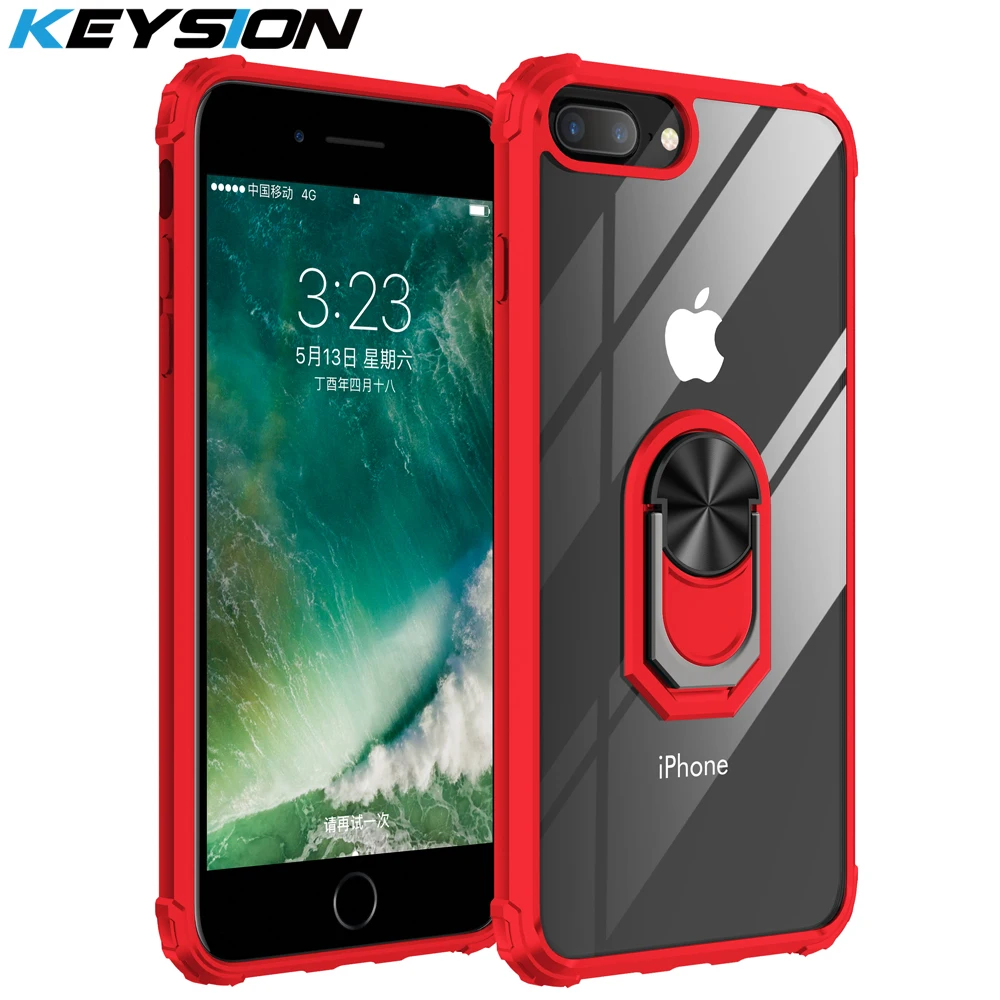KEYSION модный ударопрочный чехол для iPhone 8 7 Plus силиконовый прозрачный телефона с