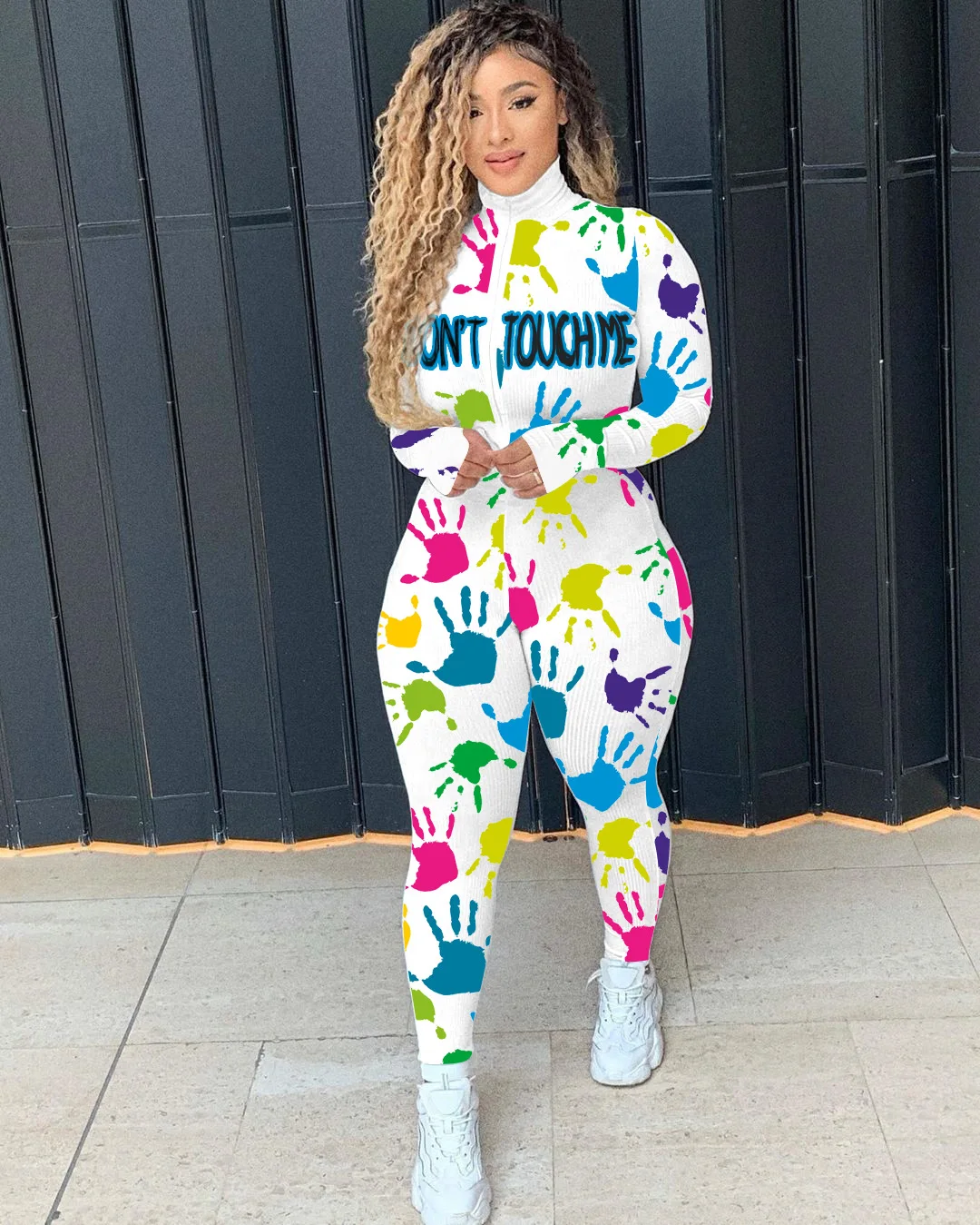 Workout Knitted Ribbed Don't Touch Print Rompers Women Jumpsuit Zipper Moto Biker Long Sleeve Fitness Bodycon Skinny
Workout Knitted Ribbed Don't Touch Print Rompers Women Jumpsuit Zipper Moto Biker Long Sleeve Fitness Bodycon Skinny