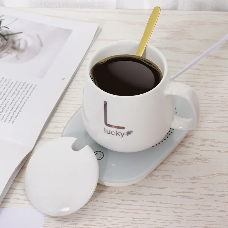 Thermostat 55 Degrees Warm Cup Heating Coaster Mug with Cover Spoon Heating Milk Coffee Cup Warmer Household
Thermostat 55 Degrees Warm Cup Heating Coaster Mug with Cover Spoon Heating Milk Coffee Cup Warmer Household